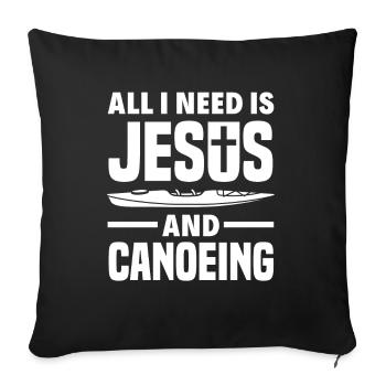 Kayak Canoë - Housse de coussin décorative 45 x 45 cm - noir - Devant
