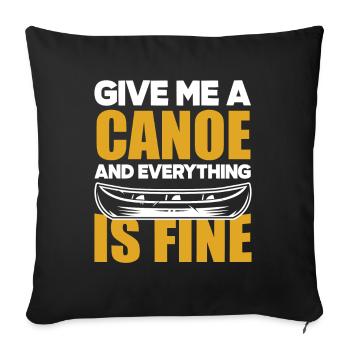 Kayak Canoë - Housse de coussin décorative 45 x 45 cm - noir - Devant