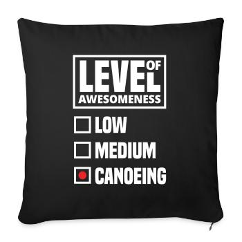 Kayak Canoë - Housse de coussin décorative 45 x 45 cm - noir - Devant