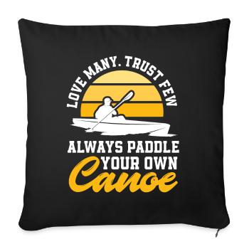 Kayak Canoë - Housse de coussin décorative 45 x 45 cm - noir - Devant