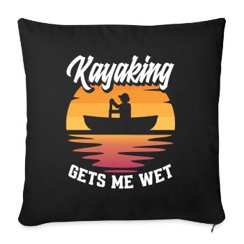 Kayak Canoë - Housse de coussin décorative 45 x 45 cm - noir - Devant