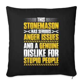 Steinmetz Steinbildhauer Stonemason Stone Mason - Sofa pillowcase 17,3'' x 17,3'' (45 x 45 cm) - black - Front