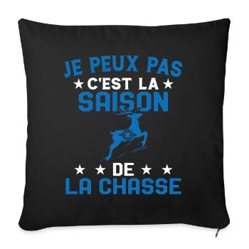 C'est La Saison De La Chasse Humour Chasseur - Housse de coussin décorative 45 x 45 cm - noir - Devant
