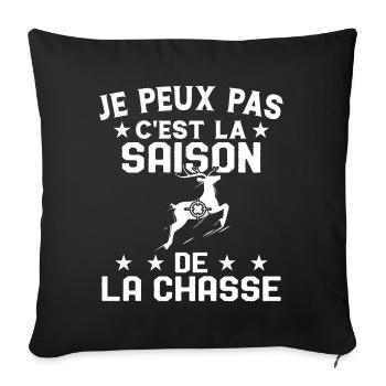 C'est La Saison De La Chasse Humour Chasseur - Housse de coussin décorative 45 x 45 cm - noir - Devant