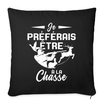 Idée Drôle De Cadeau De Chasse Pour Un Chasseur - Housse de coussin décorative 45 x 45 cm - noir - Devant