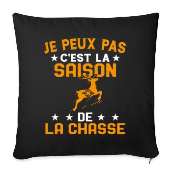 C'est La Saison De La Chasse Humour Chasseur - Housse de coussin décorative 45 x 45 cm - noir - Devant