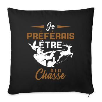 Idée Drôle De Cadeau De Chasse Pour Un Chasseur - Housse de coussin décorative 45 x 45 cm - noir - Devant