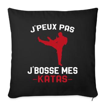 cadeau karaté art martial pour joueur de karaté - Housse de coussin décorative 45 x 45 cm - noir - Devant