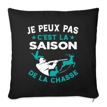 C'est La Saison De La Chasse Humour Chasseur - Housse de coussin décorative 45 x 45 cm - noir - Devant