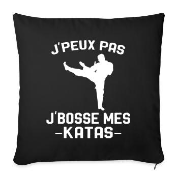 cadeau karaté art martial pour joueur de karaté - Housse de coussin décorative 45 x 45 cm - noir - Devant