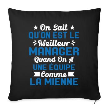 Meilleur Chef a une équipe comme la mienne - Housse de coussin décorative 45 x 45 cm - noir - Devant