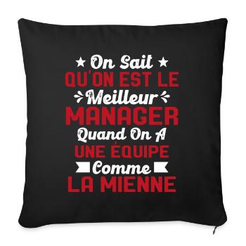 Meilleur Chef a une équipe comme la mienne - Housse de coussin décorative 45 x 45 cm - noir - Devant