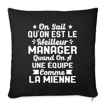 Meilleur Chef a une équipe comme la mienne - Housse de coussin décorative 45 x 45 cm - noir - Devant