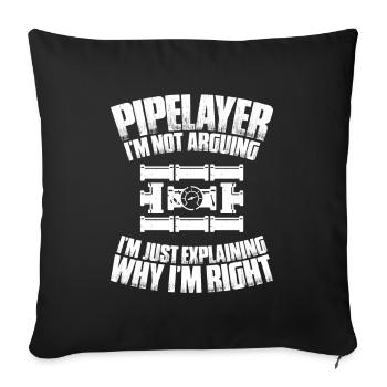 Pipeline Constructor Pipeline Construction Pipelayer - Sofa pillowcase 17,3'' x 17,3'' (45 x 45 cm) - black - Front