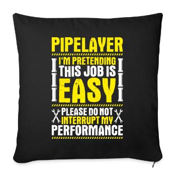 Pipeline Constructor Pipeline Construction Pipelayer - Sofa pillowcase 17,3'' x 17,3'' (45 x 45 cm) - black - Front