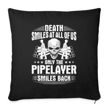 Pipeline Constructor Pipeline Construction Pipelayer - Sofa pillowcase 17,3'' x 17,3'' (45 x 45 cm) - black - Front