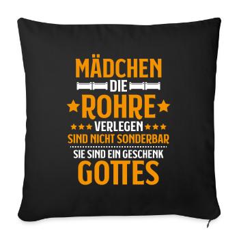 Rohrleitungsbauer Rohrleitungsbau Pipelayer - Sofakissenbezug 45 x 45 cm - Schwarz - Vorne