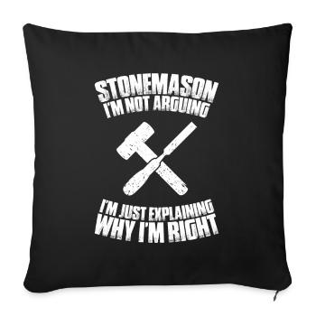 Steinmetz Steinbildhauer Stonemason Stone Mason - Sofa pillowcase 17,3'' x 17,3'' (45 x 45 cm) - black - Front