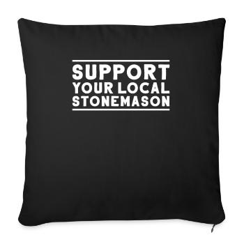 Steinmetz Steinbildhauer Stonemason Stone Mason - Sofa pillowcase 17,3'' x 17,3'' (45 x 45 cm) - black - Front
