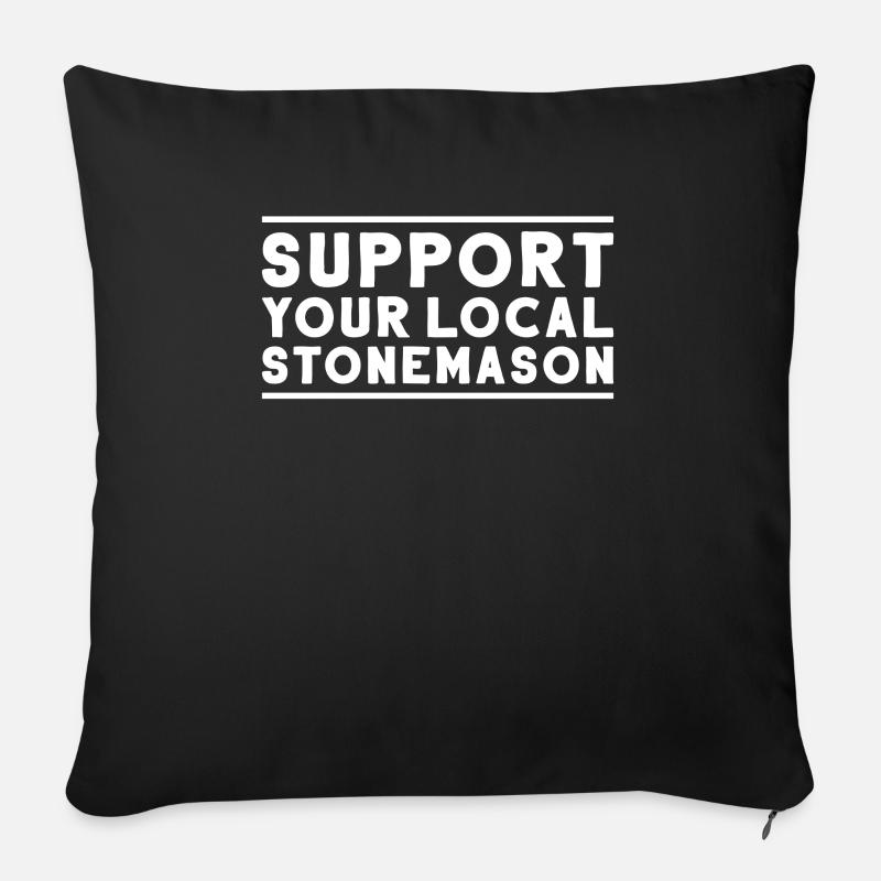 Steinmetz Steinbildhauer Stonemason Stone Mason - Sofa pillowcase 17,3'' x 17,3'' (45 x 45 cm) - black