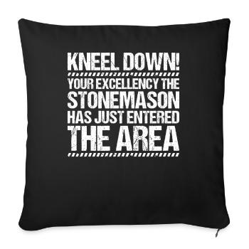 Steinmetz Steinbildhauer Stonemason Stone Mason - Sofa pillowcase 17,3'' x 17,3'' (45 x 45 cm) - black - Front