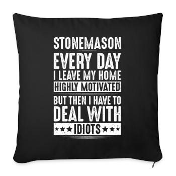 Steinmetz Steinbildhauer Stonemason Stone Mason - Sofa pillowcase 17,3'' x 17,3'' (45 x 45 cm) - black - Front