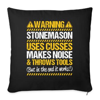 Steinmetz Steinbildhauer Stonemason Stone Mason - Sofa pillowcase 17,3'' x 17,3'' (45 x 45 cm) - black - Front