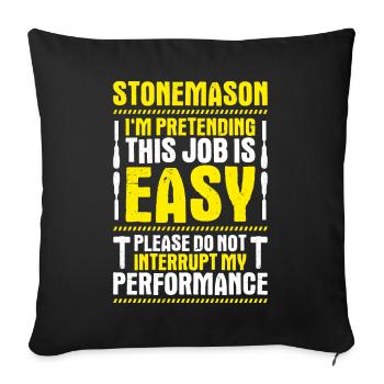 Steinmetz Steinbildhauer Stonemason Stone Mason - Sofa pillowcase 17,3'' x 17,3'' (45 x 45 cm) - black - Front