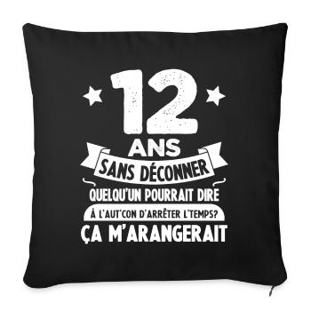 12 Ans âge 12 ans anniversaire 12 ans - Housse de coussin décorative 45 x 45 cm - noir - Devant