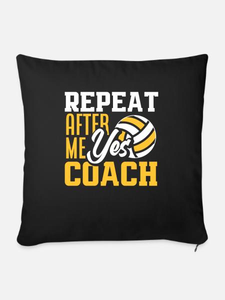 Lustiges Volleyball Trainer Geschenk - Sofakissenbezug 45 x 45 cm - Schwarz