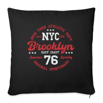 College Design New York Athletic Dept. Brookl - Sofa pillowcase 17,3'' x 17,3'' (45 x 45 cm) - black - Front