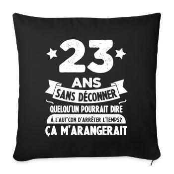 23 Ans anniversaire 23 anniversaire cadeau 23 ans - Housse de coussin décorative 45 x 45 cm - noir - Devant