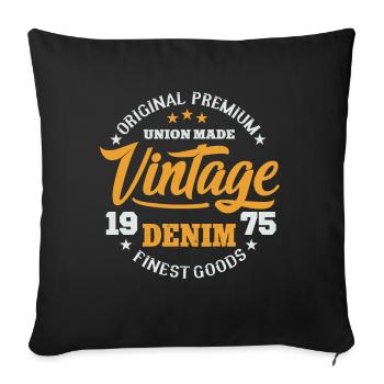 College Vintage Denim Design Original premium good - Sofa pillowcase 17,3'' x 17,3'' (45 x 45 cm) - black - Front
