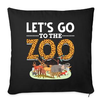 Zoo Travel Safari Famille Amoureux des animaux - Housse de coussin décorative 45 x 45 cm - noir - Devant