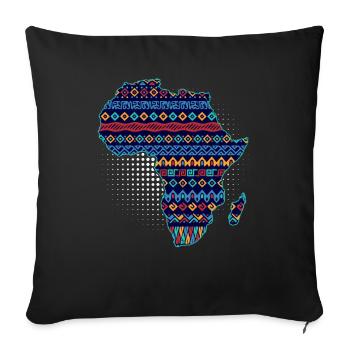 Carte Afrique Silhouette Noir Afro Pride - Housse de coussin décorative 45 x 45 cm - noir - Devant