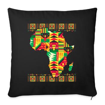 African Map Kente Art Black Afro - Sofa pillowcase 17,3'' x 17,3'' (45 x 45 cm) - black - Front