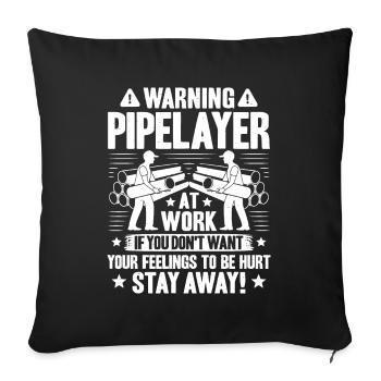 Pipeline Constructor Pipeline Construction Pipelayer - Sofa pillowcase 17,3'' x 17,3'' (45 x 45 cm) - black - Front
