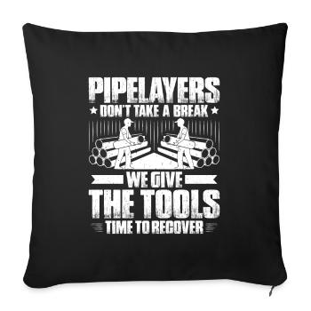 Pipeline Constructor Pipeline Construction Pipelayer - Sofa pillowcase 17,3'' x 17,3'' (45 x 45 cm) - black - Front