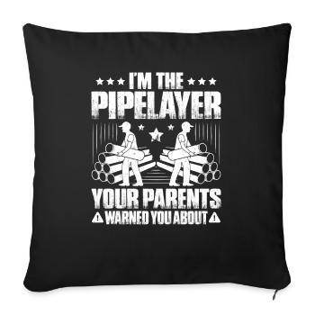 Pipeline Constructor Pipeline Construction Pipelayer - Sofa pillowcase 17,3'' x 17,3'' (45 x 45 cm) - black - Front