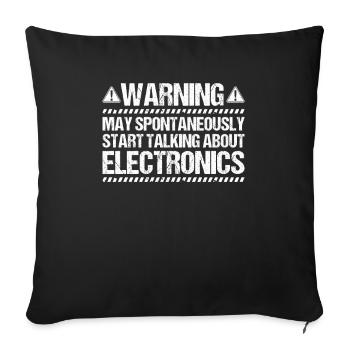 Elektroniker Elektriker Electrician Lineman - Sofakissenbezug 45 x 45 cm - Schwarz - Vorne