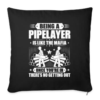Pipeline Constructor Pipeline Construction Pipelayer - Sofa pillowcase 17,3'' x 17,3'' (45 x 45 cm) - black - Front