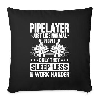 Pipeline Constructor Pipeline Construction Pipelayer - Sofa pillowcase 17,3'' x 17,3'' (45 x 45 cm) - black - Front