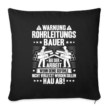 Pipeline Constructor Pipeline Construction Pipelayer - Sofa pillowcase 17,3'' x 17,3'' (45 x 45 cm) - black - Front