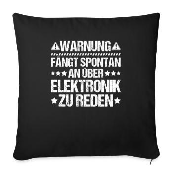 Électricien électronique Électricien monteur de lignes - Housse de coussin décorative 45 x 45 cm - noir - Devant