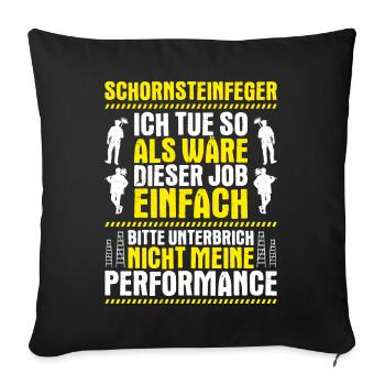 Schornsteinfeger Kaminkehrer Chimney Sweep - Sofakissenbezug 45 x 45 cm - Schwarz - Vorne