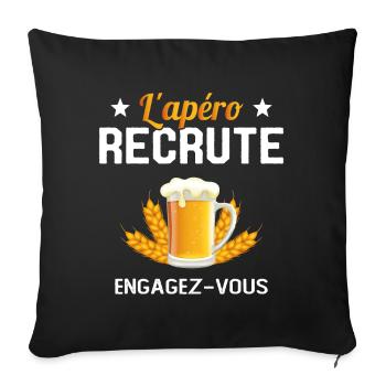 L'apéro Recrute Engagez-vous - Housse de coussin décorative 45 x 45 cm - noir - Devant