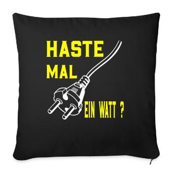 Energie sparen Energiekrise Energie betteln lustig - Sofakissenbezug 45 x 45 cm - Schwarz - Vorne