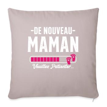 Femme Maman Cadeau Nouvelle Naissance Future - Housse de coussin décorative 45 x 45 cm - taupe clair - Devant