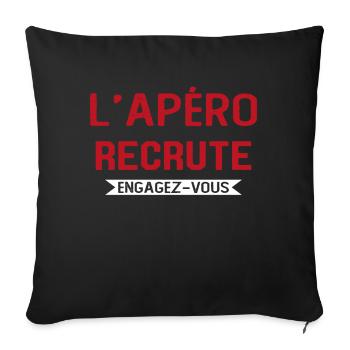 L'apéro Recrute Engagez-vous - Housse de coussin décorative 45 x 45 cm - noir - Devant