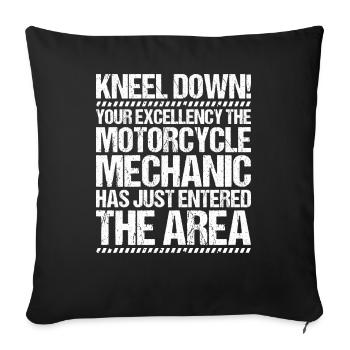 Ingénieur mécatronique à deux roues Mécanicien Moto - Housse de coussin décorative 45 x 45 cm - noir - Devant